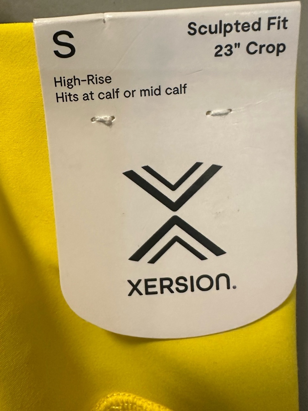 Xersion Size S High Rise Sculpted Fit 23-inch Crop “Empire Yellow” Leggings NWT - Picture 5 of 7